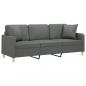 Preview: 3-Sitzer-Sofa mit Zierkissen Dunkelgrau 180 cm Stoff