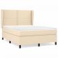 Preview: Boxspringbett mit Matratze Creme 140x190 cm Stoff