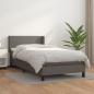 Preview: ARDEBO.de - Boxspringbett mit Matratze Grau 80x200 cm Kunstleder