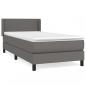 Preview: Boxspringbett mit Matratze Grau 80x200 cm Kunstleder