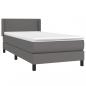 Preview: Boxspringbett mit Matratze Grau 80x200 cm Kunstleder