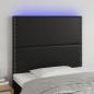 Preview: ARDEBO.de - LED Kopfteil Schwarz 100x5x118/128 cm Kunstleder