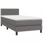 Preview: Boxspringbett mit Matratze & LED Grau 80x200 cm Kunstleder