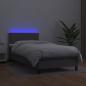 Preview: Boxspringbett mit Matratze & LED Grau 80x200 cm Kunstleder