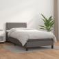 Preview: ARDEBO.de - Boxspringbett mit Matratze Grau 80x200 cm Kunstleder