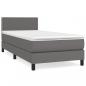 Preview: Boxspringbett mit Matratze Grau 80x200 cm Kunstleder