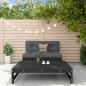 Preview: ARDEBO.de - 2-tlg. Garten-Lounge-Set Schwarz Massivholz Kiefer