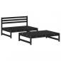 Preview: 2-tlg. Garten-Lounge-Set Schwarz Massivholz Kiefer