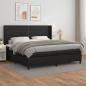 Preview: ARDEBO.de - Boxspringbett mit Matratze Schwarz 200x200 cm Kunstleder