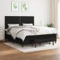 Preview: ARDEBO.de - Boxspringbett mit Matratze Schwarz 160x200 cm Stoff