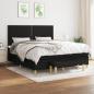 Preview: ARDEBO.de - Boxspringbett mit Matratze Schwarz 160x200 cm Stoff