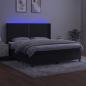 Preview: Boxspringbett mit Matratze & LED Schwarz 160x200 cm Samt