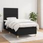 Preview: ARDEBO.de - Boxspringbett mit Matratze Schwarz 80x200 cm Stoff