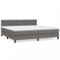 Preview: Boxspringbett mit Matratze Grau 200x200 cm Kunstleder