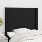 Preview: ARDEBO.de - Kopfteil mit Ohren Schwarz 83x16x118/128 cm Stoff