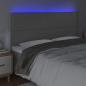 Preview: LED Kopfteil Grau 200x5x118/128 cm Kunstleder