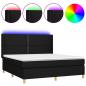 Preview: Boxspringbett mit Matratze & LED Schwarz 160x200 cm Stoff