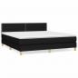 Preview: Boxspringbett mit Matratze Schwarz 160x200 cm Stoff