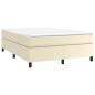 Preview: Boxspringbett mit Matratze Creme 140x190 cm Kunstleder