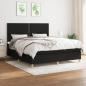 Preview: ARDEBO.de - Boxspringbett mit Matratze Schwarz 160x200 cm Stoff