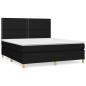 Preview: Boxspringbett mit Matratze Schwarz 160x200 cm Stoff