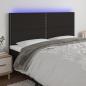 Preview: ARDEBO.de - LED Kopfteil Schwarz 160x5x118/128 cm Stoff