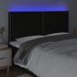 Preview: LED Kopfteil Schwarz 160x5x118/128 cm Stoff