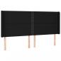 Preview: LED Kopfteil Schwarz 163x16x118/128 cm Stoff