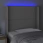 Preview: LED Kopfteil Grau 103x16x118/128 cm Kunstleder