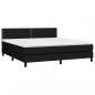 Preview: Boxspringbett mit Matratze & LED Schwarz 160x200 cm Stoff