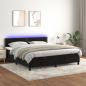 Preview: ARDEBO.de - Boxspringbett mit Matratze & LED Schwarz 160x200 cm Samt