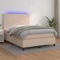 Preview: ARDEBO.de - Boxspringbett mit Matratze & LED Cappuccino-Braun 140x190cm