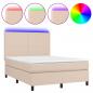 Preview: Boxspringbett mit Matratze & LED Cappuccino-Braun 140x190cm