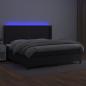 Preview: Boxspringbett mit Matratze & LED Schwarz 200x200 cm Kunstleder