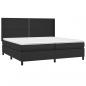 Preview: Boxspringbett mit Matratze & LED Schwarz 200x200 cm Kunstleder