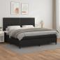 Preview: ARDEBO.de - Boxspringbett mit Matratze Schwarz 200x200 cm Kunstleder