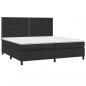 Preview: Boxspringbett mit Matratze Schwarz 200x200 cm Kunstleder