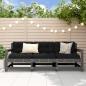 Preview: ARDEBO.de - 3-tlg. Garten-Lounge-Set Grau Massivholz Kiefer