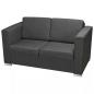 Preview: 2-Sitzer Sofa Stoff Dunkelgrau