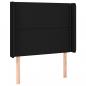 Preview: LED Kopfteil Schwarz 83x16x118/128 cm Stoff