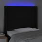 Preview: LED Kopfteil Schwarz 83x16x118/128 cm Stoff