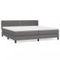 Preview: Boxspringbett mit Matratze Grau 200x200 cm Kunstleder