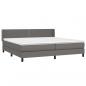 Preview: Boxspringbett mit Matratze Grau 200x200 cm Kunstleder