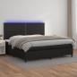 Preview: ARDEBO.de - Boxspringbett mit Matratze & LED Schwarz 200x200 cm Kunstleder