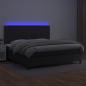 Preview: Boxspringbett mit Matratze & LED Schwarz 200x200 cm Kunstleder