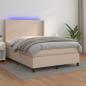 Preview: ARDEBO.de - Boxspringbett mit Matratze & LED Cappuccino-Braun 140x190cm