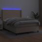 Preview: Boxspringbett mit Matratze & LED Cappuccino-Braun 140x190cm