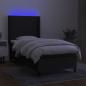 Preview: Boxspringbett mit Matratze & LED Schwarz 80x200 cm Stoff