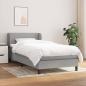 Preview: ARDEBO.de - Boxspringbett mit Matratze Hellgrau 90x200 cm Stoff