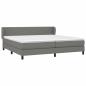 Preview: Boxspringbett mit Matratze Dunkelgrau 200x200 cm Stoff